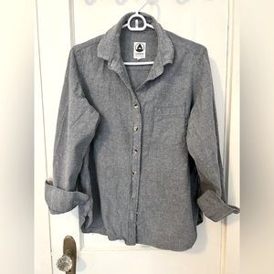 Tradlands Grey-Blue Denim Button Down Shirting Size XL